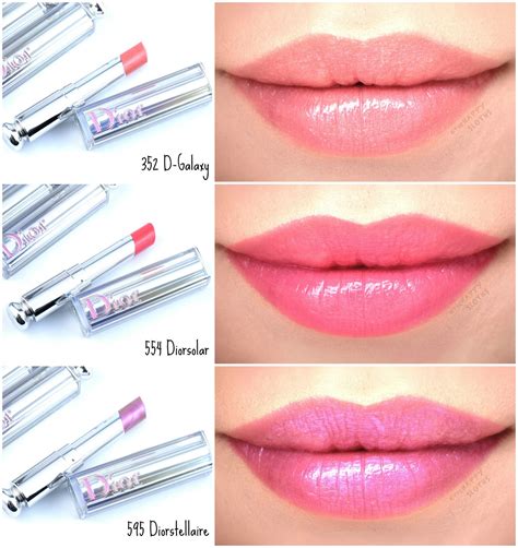 dior addict stellar shine 554|Dior Addict shine lipstick swatches.